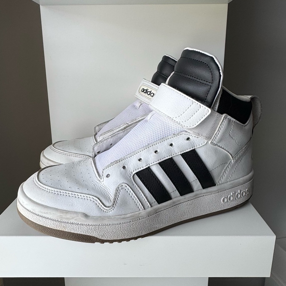Adidas Men's High-Top White and Black Sneakers